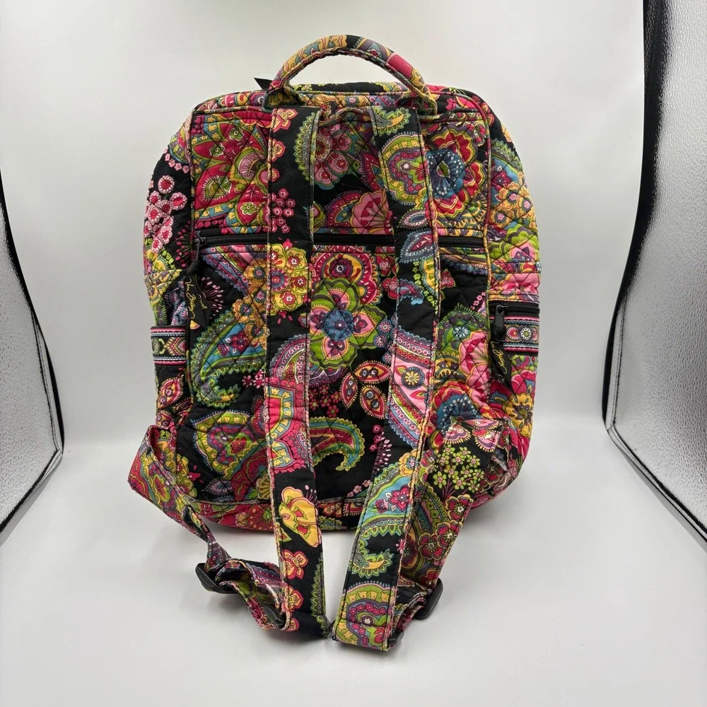 Vera Bradley Midnight Paisley‎ Quilted Cotton Backpack Floral Multi Color Bag